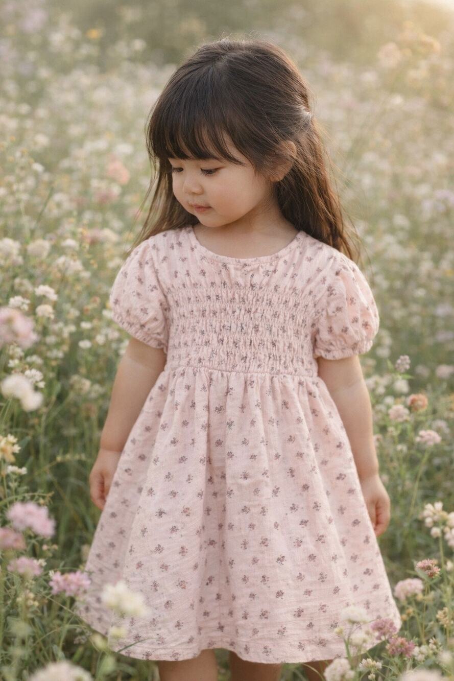 Zara Blushing Blooms Cottage-core Floral Print Smocked Flowy Dress 3/4
